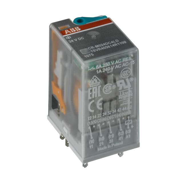 ABB CR-M024DC4 Pluggable interface relay 4c/o, A1-A2=24VDC, 250V/6A