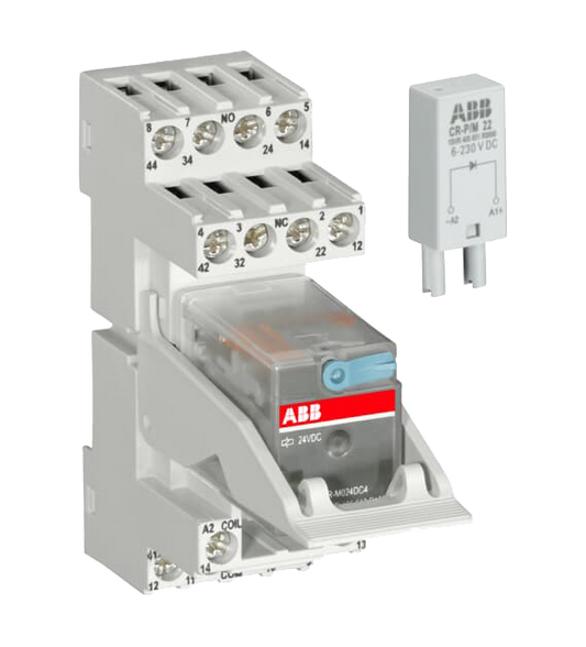 ABB CR-M024DC4SS42V Interface relay, cpl. with socket, function module and holder