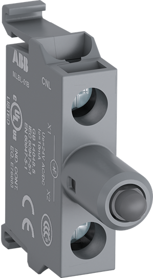 ABB Red - Illuminated - Rear mounting - 24 V LED Block MLBL-01BR