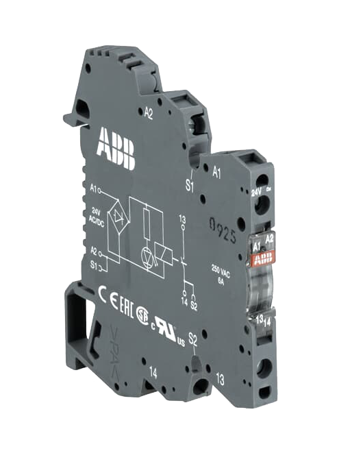 ABB RB121PG-5VDC Interface relay R600 1c/o,A1-A2=5VDC,5-250VAC/10mA-6A