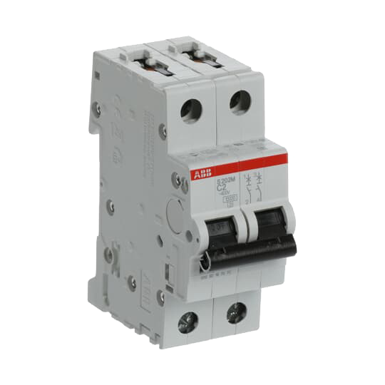 ABB S202M-C2 Miniature Circuit Breaker - 2P - C - 2 A