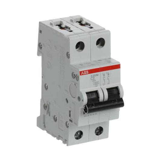 ABB S202M-C2 Miniature Circuit Breaker - 2P - C - 2 A