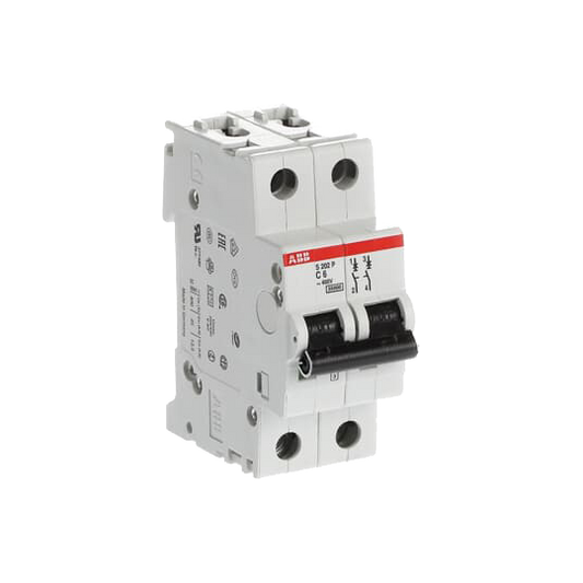 ABB S202P-C6 Miniature Circuit Breaker - 2P - C - 6 A