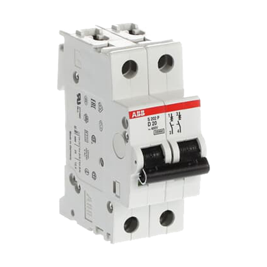 ABB S202P-D20 Miniature Circuit Breaker - 2P - D - 20 A