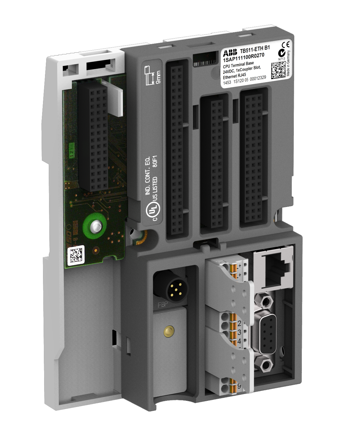 ABB TB511-ETH: AC500 Terminal base. For AC500 V2. 1 Slot