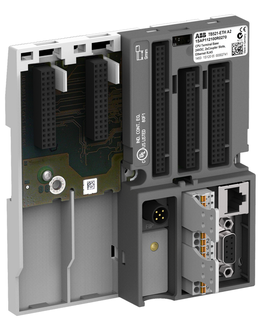 ABB TB521-ETH: AC500 Terminal base. For AC500 V2. 2 Slots