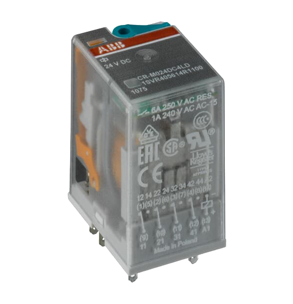 ABB CR-M024DC2 Pluggable interface relay 2c/o, A1-A2=24VDC, 250V/12A