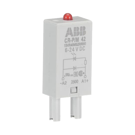 ABB CR-P/M 42 Pluggable module diode and LED red, 6-24VDC, A1+, A2-