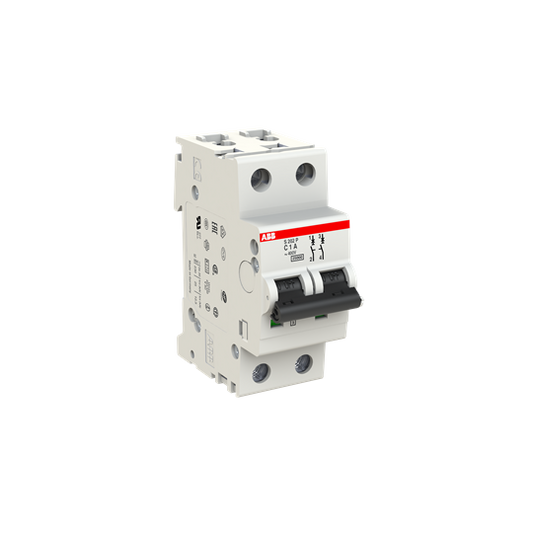 ABB S202P-C1 Miniature Circuit Breaker - 2P - C - 1 A